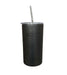 Black Stainless Steel Travel Tumbler with Straw Murukali.com