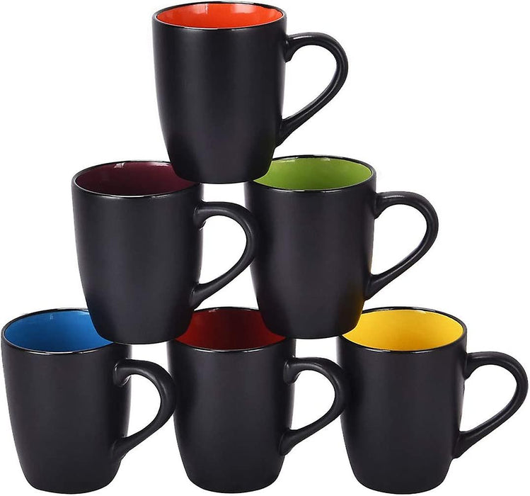 Black Stoneware Mug Set /6pcs murukali.com