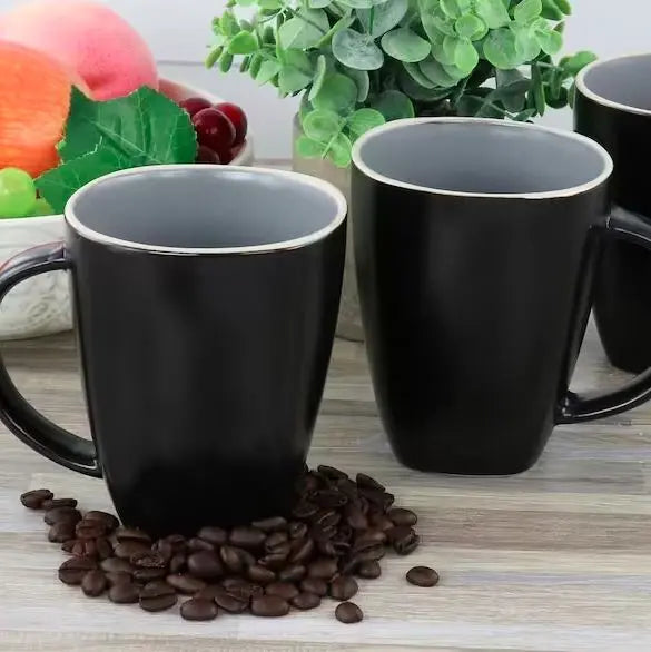 Black Stoneware Mug Set /6pcs murukali.com