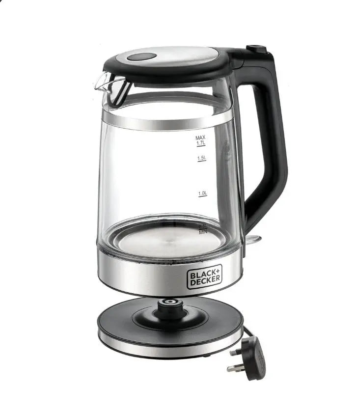 Black & Decker  Double Wall Glass Cordless Kettle 1.7L Murukali.com