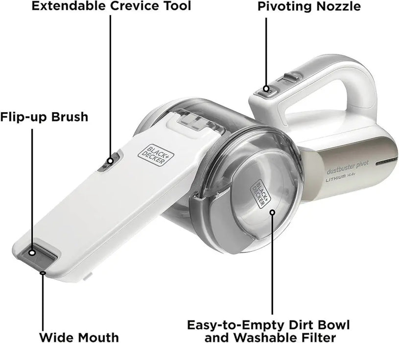 Black & Decker Dustbuster Pivot Lithium 14.4V Handheld Vacuum Cleaner PV1420L-B5 Murukali.com