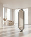 Black metal-framed oval full-length floor mirror 1.70cm Murukali.com
