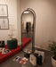 Black metal-framed oval full-length floor mirror 1.70cm Murukali.com