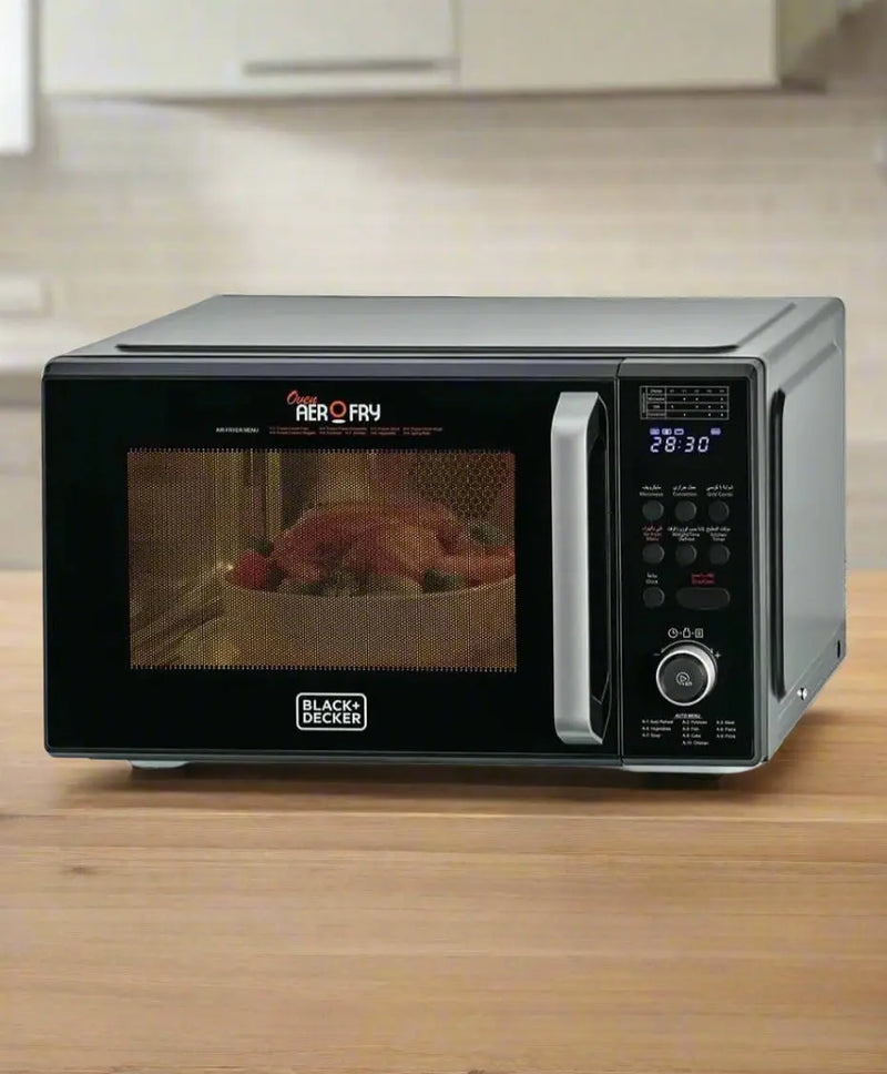 Black+Decker 4-in-1 Digital Microwave Oven with Air Fryer Grill & Convection 29L Murukali.com