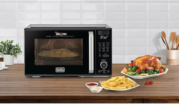 Black+Decker 4-in-1 Digital Microwave Oven with Air Fryer Grill & Convection 29L Murukali.com