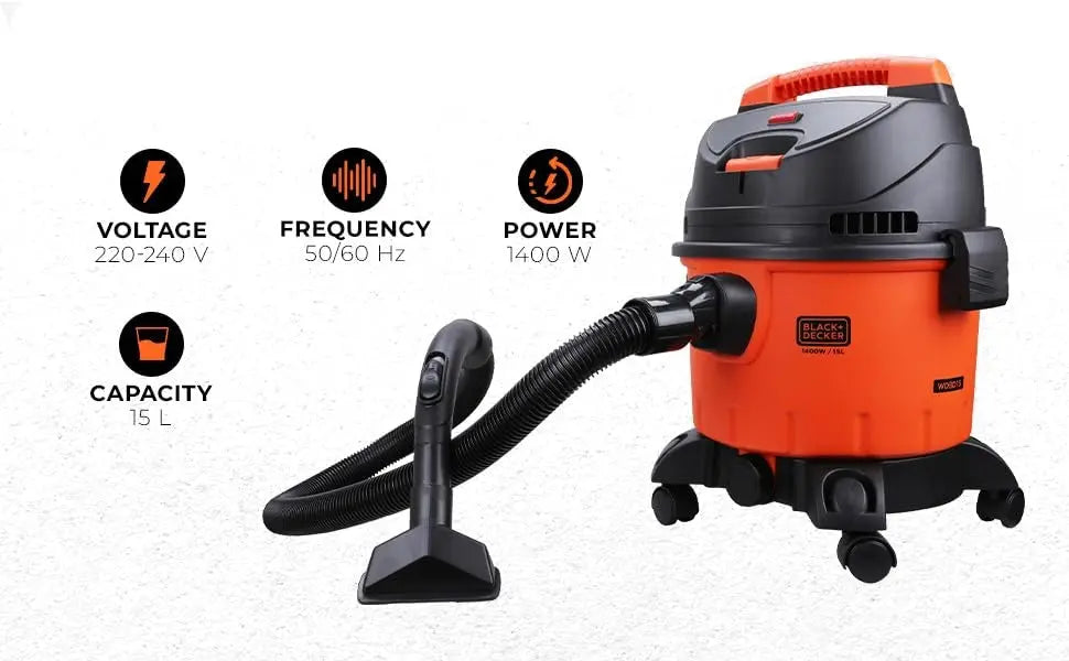 Black+Decker  Wet & Dry Vacuum Cleaner 1400W 15L tank Murukali.com