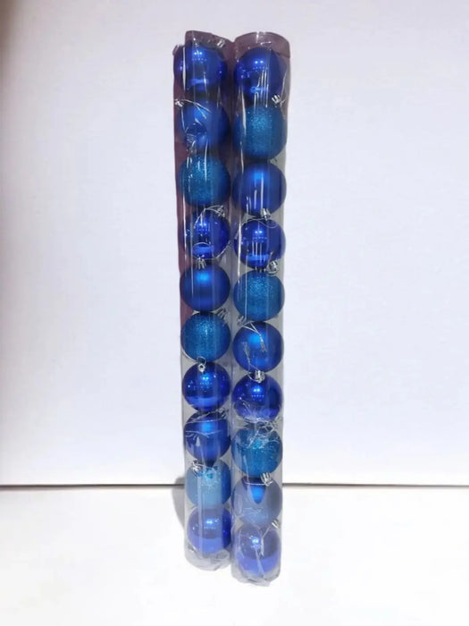 Blue Christmas Ball Ornaments 10cm 10pcs