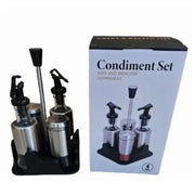 Box  Condiment Set 4 pieces with Metal Holders Murukali.com