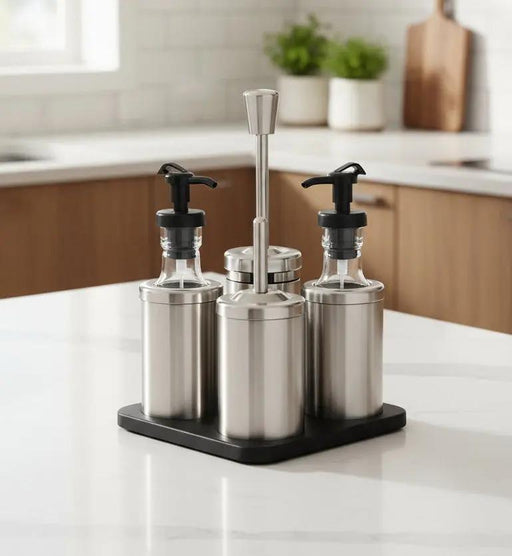 Box  Condiment Set 4 pieces with Metal Holders Murukali.com