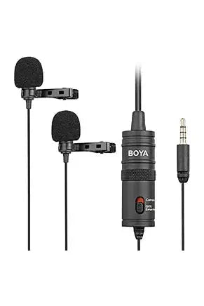 Boya BY-M1DM Dual Omni-directional Lavalier Mic murukali.com
