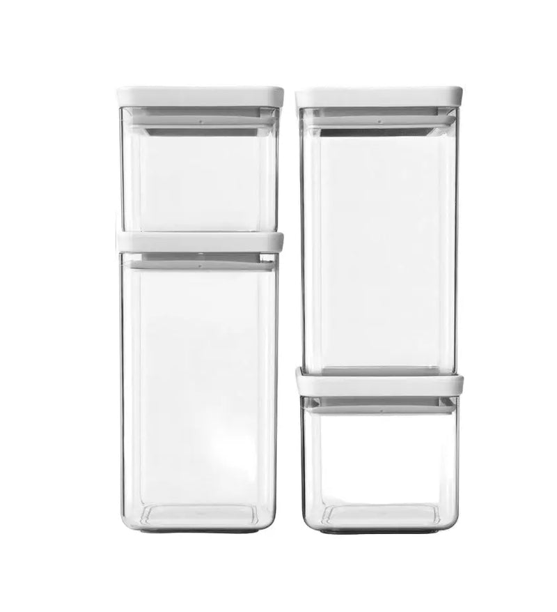 Brabantia Tasty+ Stackable Square Canister Set 4 pcs Light Grey Murukali.com