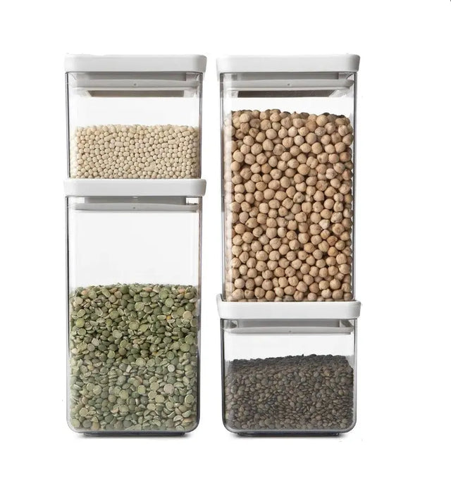 Brabantia Tasty+ Stackable Square Canister Set 4 pcs Light Grey Murukali.com