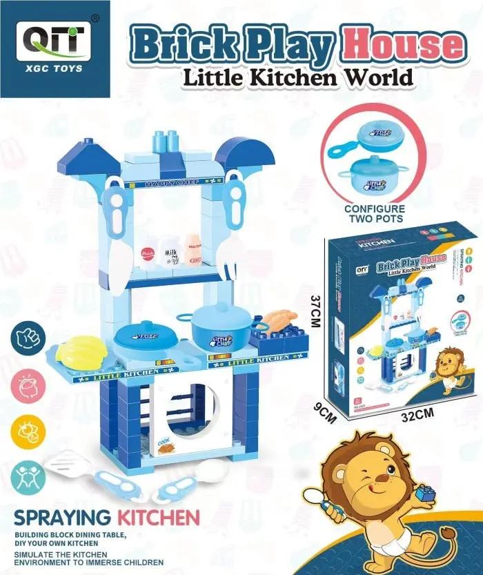 Brick Play House Little Kitchen World or Spraying Kitchen playset Murukali.com
