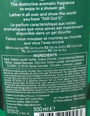 Brut Original All-In-One Hair & Body Shower Gel 500ml Murukali.com