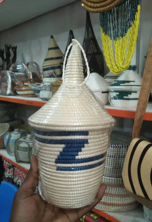 Bundle of 5 Africa Basket Beigi & Dark Blue (Agaseke) Murukali.com