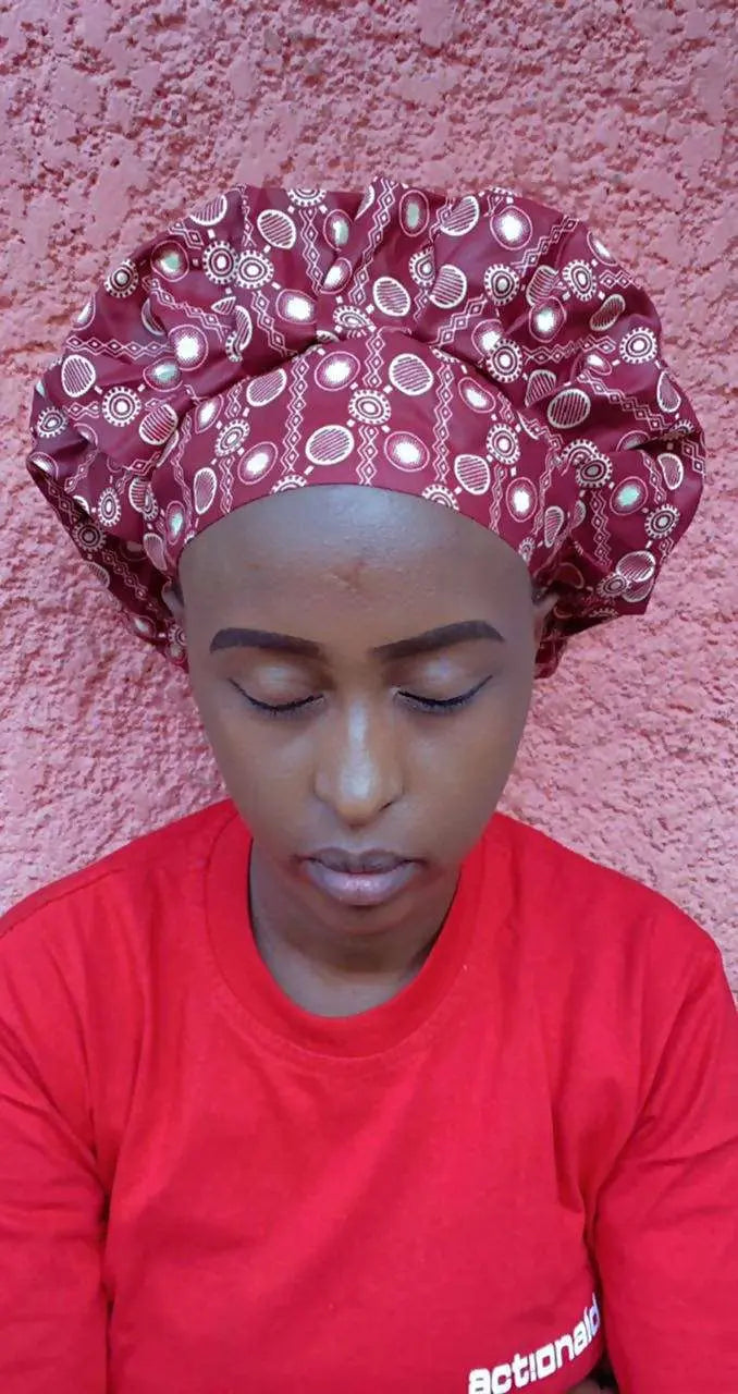 Burgundy, Beige Bonnet murukali.com