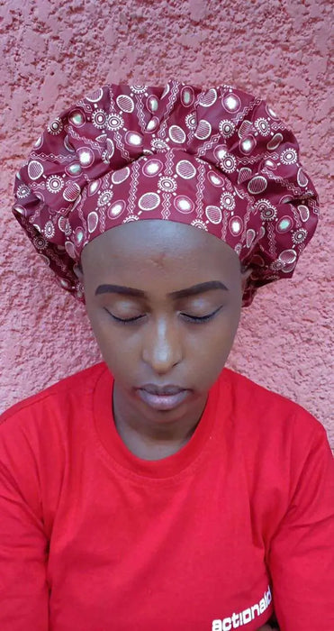 Burgundy, Beige Bonnet murukali.com