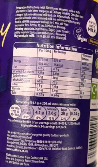 Cadbury Hot Chocolate 500g Murukali.com