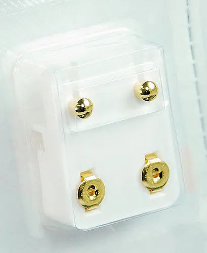 Caflon Ear Piercing Earrings Studs - Regular Yellow Gold Stud Ball murukali.com
