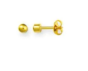 Caflon Ear Piercing Earrings Studs - Regular Yellow Gold Stud Ball murukali.com