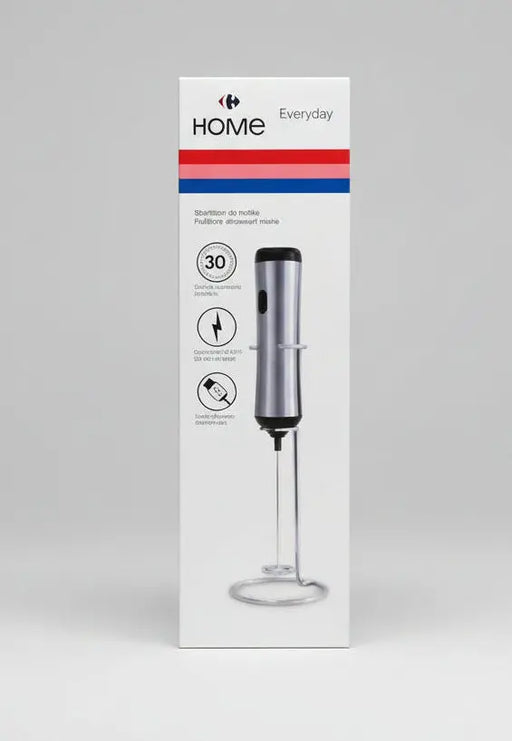 Carrefour HOME Everyday Electric Milk Frother – Rechargeable Stainless Steel Murukali.com