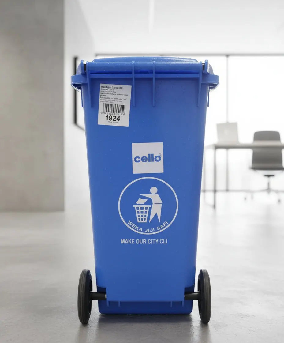 Cello Blue Plastic wheeled Garbage Bin 120L - Murukali.com