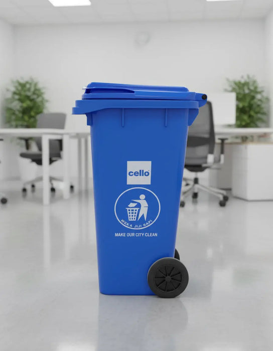 Cello Blue Plastic wheeled Garbage Bin 120L Murukali.com