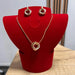 Chic Multi-Tone Interlocked Ring Necklace and Earring Set Maman Fatu