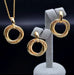 Chic Multi-Tone Interlocked Ring Necklace and Earring Set Maman Fatu