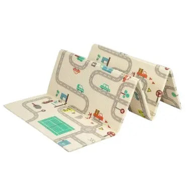 Children's Play Mat  Foldable Foam Play Mat with a Road and Town Design Murukali.com