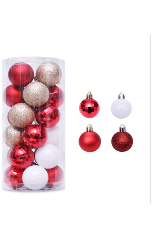 Christmas Balls Red&White /24pcs murukali.com