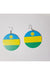 Circle Wooden Earring with Rwandan Flag murukali.com