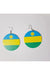 Circle Wooden Earring with Rwandan Flag murukali.com