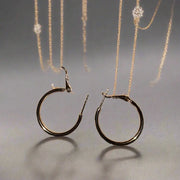 Classic Gold Hoop Earrings with Sapphire Inlays Maman Fatu