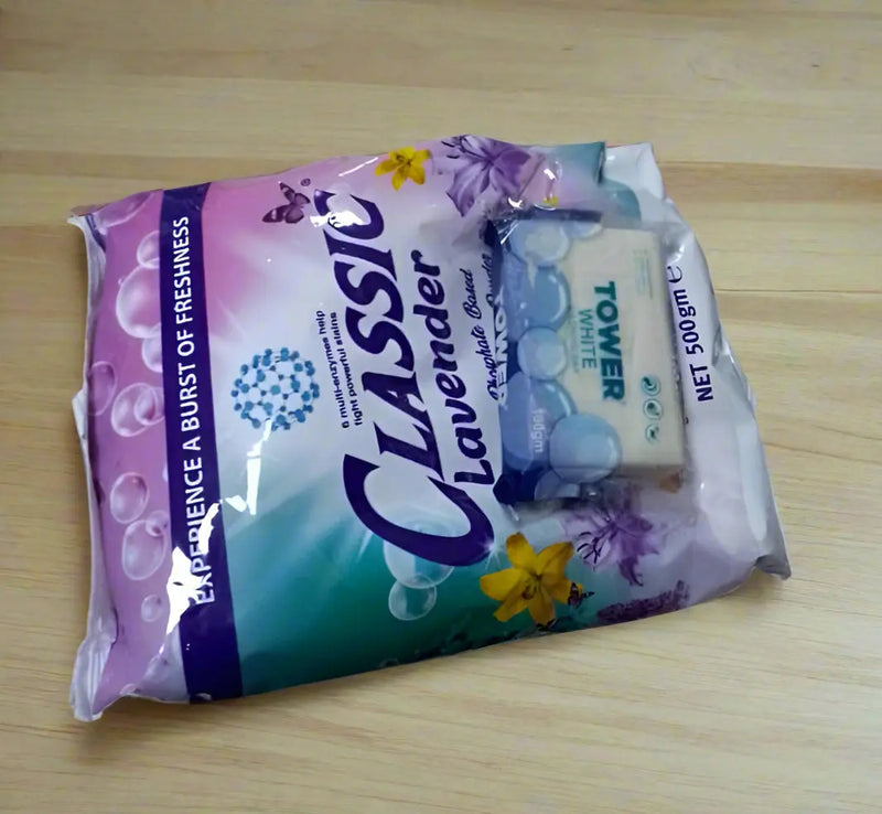 Classic Lavender Detergent Powder Tower White 500g Murukali.com