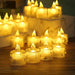 Clear Tea Light Frameless Electric Candle Decoration Long Lasting LED Battery /24pcs Murukali.com