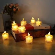 Clear Tea Light Frameless Electric Candle Decoration Long Lasting LED Battery /24pcs Murukali.com