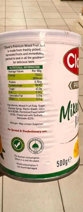 Clover's Premium Mixed Fruit Jam 500g Murukali.com