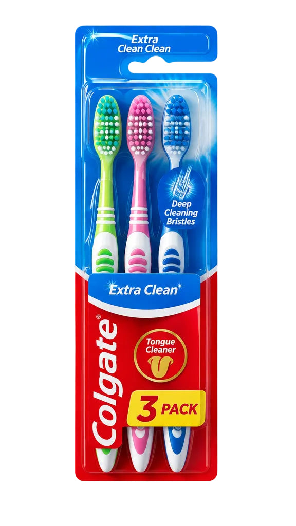 Colgate 3pcs Extra Clean Tooth Brush