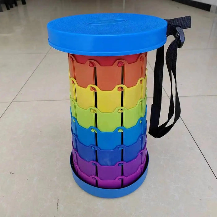 Colorful Telescopic Collapsible Folding Stool – Portable & Adjustable Seat Murukali.com