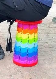 Colorful Telescopic Collapsible Folding Stool – Portable & Adjustable Seat Murukali.com