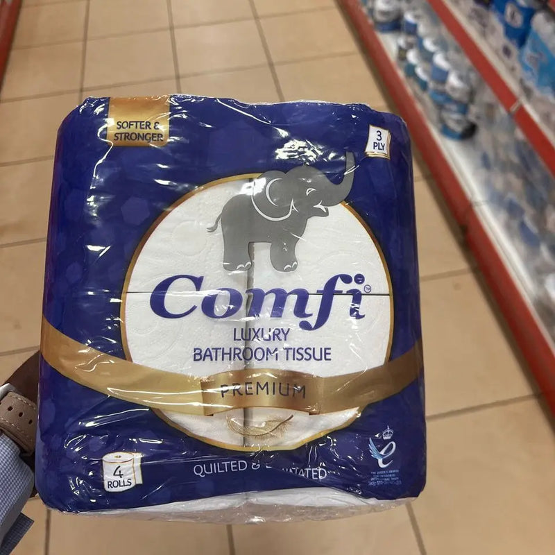 Comfi Luxury White Toilet Paper - 4 Rolls, 3-Ply Murukali.com