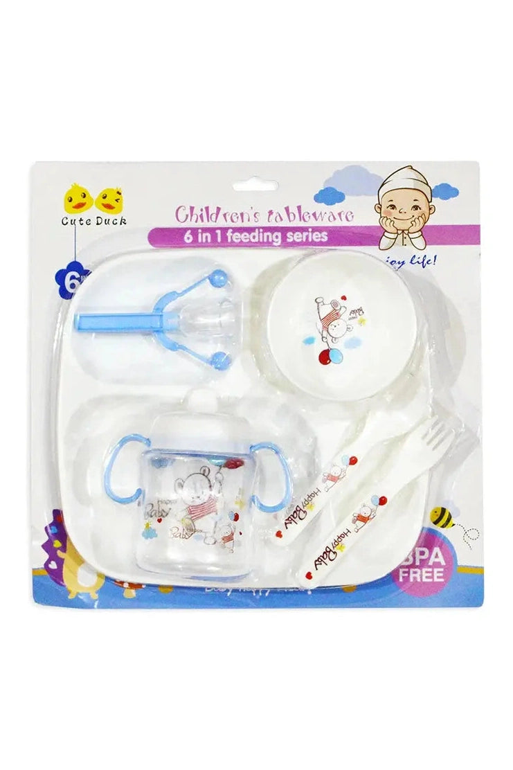Cute Duck 6-in-1 Children's Feeding Set - BPA Free Baby Tableware Murukali.com