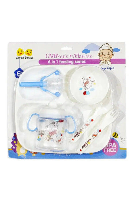 Cute Duck 6-in-1 Children's Feeding Set - BPA Free Baby Tableware Murukali.com