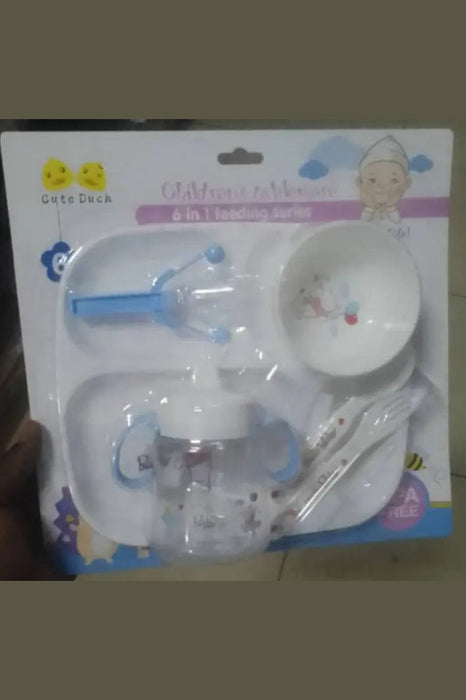 Cute Duck 6-in-1 Children's Feeding Set - BPA Free Baby Tableware Murukali.com