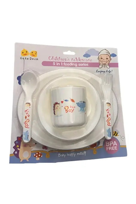 Cute Duck Children's Tableware 5 in 1 Feeding Series Murukali.com