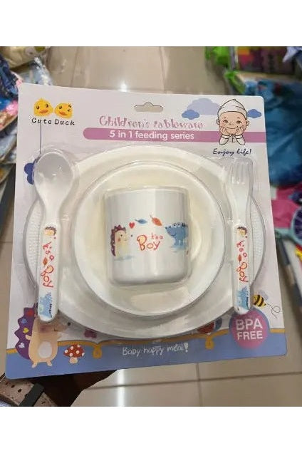 Cute Duck Children's Tableware 5 in 1 Feeding Series Murukali.com