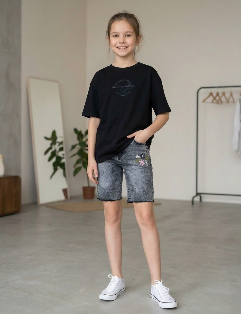 Girls cotton jeans shorts