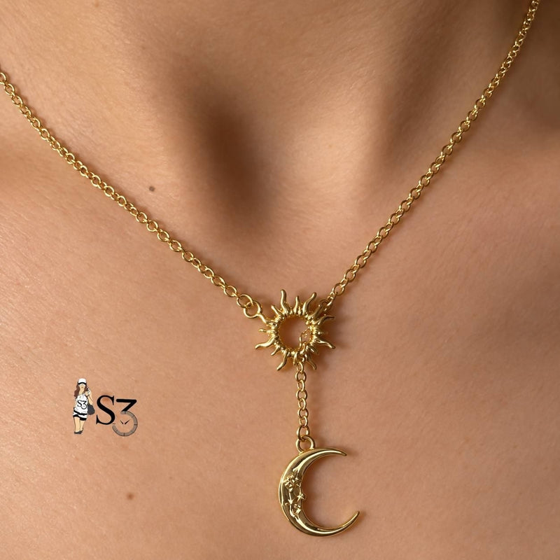 Sun & Moon Lariat Necklace 50gm