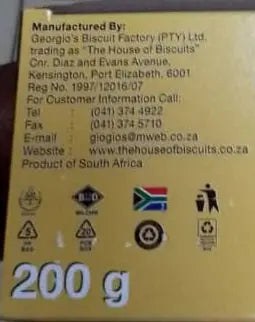 Da Vinci's Choc Shortbread Squares 200g Murukali.com